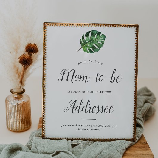 ワイルドトロピカルベイビーシャワー住所エンベロープサイン ポスター