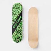 ワイルドネオングリーンレオパード印刷Ddブランドスケートボード スケートボード (正面)