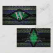 ワイルドネオンストライプモノグラム名刺テンプレート 名刺 (正面/裏面)