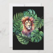 ワイルドネオンピンク50thライオン誕生日 招待状 (裏面)