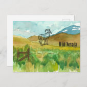 ワイルドネバダビョーンシープデザートランドスケープ ポストカード (正面/裏面)