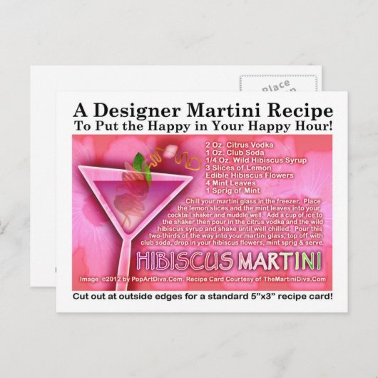 ワイルドハイビスカスマルティーニのレシピ ポストカード (正面/裏面)