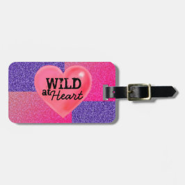 ワイルドハートかわいらしグリッターラブトラベル ラゲッジタグ