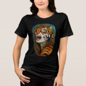 ワイルドハートの叫び声 – カラフル Tigress トライブレンドＴシャツ (正面)