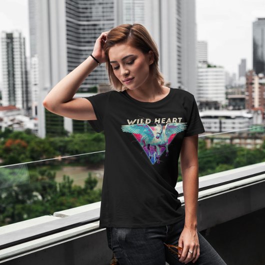 ワイルドハート飛んでいるホースレトロ Tシャツ