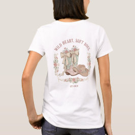 ワイルドハート ソフトソウル カウガールブーツ ピンクフラワー Tシャツ