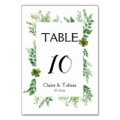 ワイルドハーブのスプリンググリーンウェディング テーブルナンバー (裏面)