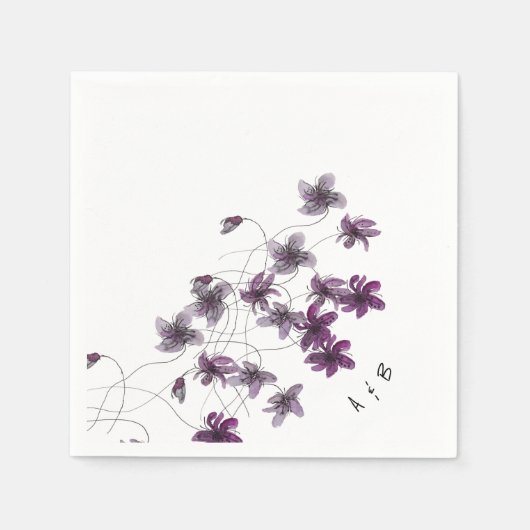 ワイルドバイオリッツ水彩手絵を描形 スタンダードカクテルナプキン (正面)