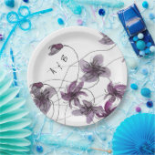 ワイルドバイオリッツ水彩手絵を描形 ペーパープレート (パーティー)