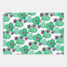 ワイルドバイオリッツ水彩手絵を描形 ラッピングペーパーシート