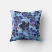 ワイルドバイオレットパープルとブルーデザイナー装飾用クッション クッション (裏面)