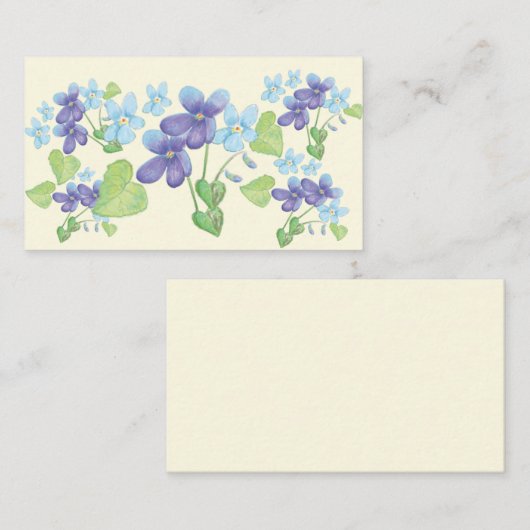 ワイルドバイオレットフラワーズイラストレーション エンクロージャーカード (正面/裏面)