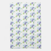ワイルドバイオレットフラワーズイラストレーション キッチンタオル (縦)