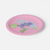 ワイルドバイオレットフラワーズイラストレーション ペーパープレート (アングル)