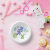 ワイルドバイオレットフラワーズイラストレーション ペーパーボウル (パーティー)