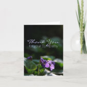 ワイルドバイオレット悔やみや弔慰ありがとうございますノートカード サンキューカード (正面)