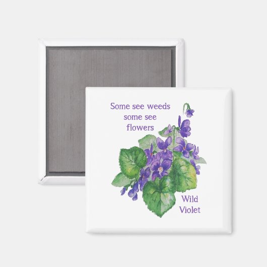ワイルドバイオレット感動的いくつかの参照の雑草引用文 マグネット (正面/裏面)