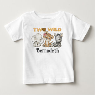 ワイルドバイバースデージャングル赤ちゃん女の子Tシャツ ベビーTシャツ