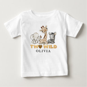 ワイルドバイバースデージャングル赤ちゃん女の子Tシャツ ベビーTシャツ
