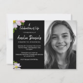 ワイルドバラお祝いのライフフォトカード 招待状 (正面)