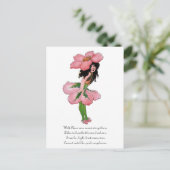 ワイルドバラかわいいフラワーチャイルドフローラヴィンテージ ポストカード (スタンド正面)