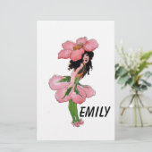 ワイルドバラかわいいフラワーチャイルドフローラヴィンテージ 便箋 (スタンド正面)