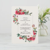 ワイルドバラとスノーホワイト結婚式招待状 招待状 (スタンド正面)