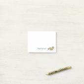 ワイルドバラの水色と銘板 ポストイット (デスク上)