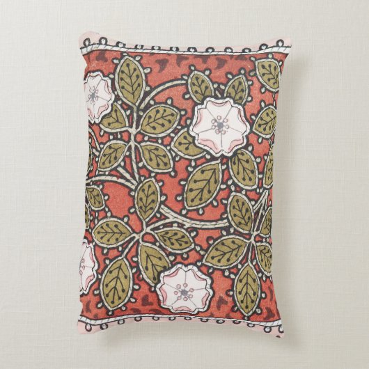 ワイルドバラアートイラストレーションフラワーヴィンテージ アクセントクッション (裏面(縦))