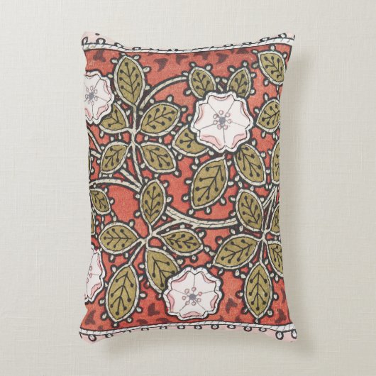 ワイルドバラアートイラストレーションフラワーヴィンテージ アクセントクッション (正面(垂直))