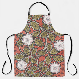 ワイルドバラアートイラストレーションフラワーヴィンテージ エプロン