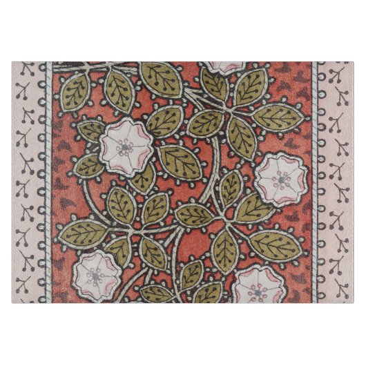 ワイルドバラアートイラストレーションフラワーヴィンテージ カッティングボード (正面)