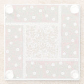 ワイルドバラアートイラストレーションフラワーヴィンテージ ガラスコースター (裏面)