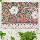 ワイルドバラアートイラストレーションフラワーヴィンテージ キッチンタオル (折り畳み)