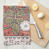 ワイルドバラアートイラストレーションフラワーヴィンテージ キッチンタオル (四つ折り)