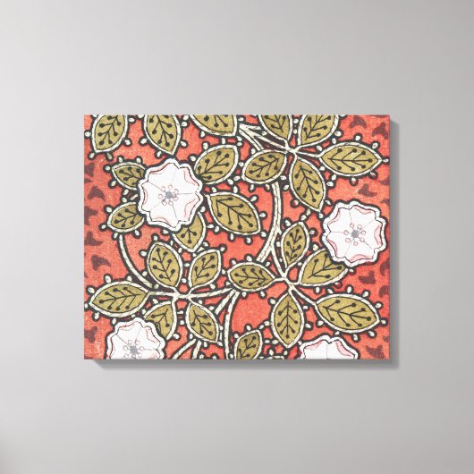 ワイルドバラアートイラストレーションフラワーヴィンテージ キャンバスプリント (正面)