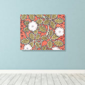 ワイルドバラアートイラストレーションフラワーヴィンテージ キャンバスプリント (インサイチュ (ウッドフロア))