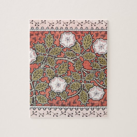 ワイルドバラアートイラストレーションフラワーヴィンテージ ジグソーパズル (縦)