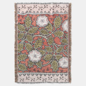 ワイルドバラアートイラストレーションフラワーヴィンテージ スローブランケット (正面縦)