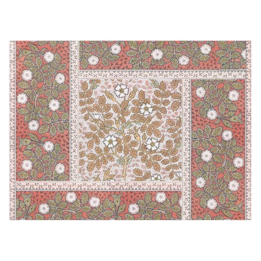 ワイルドバラアートイラストレーションフラワーヴィンテージ テーブルクロス (正面(横))