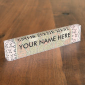 ワイルドバラアートイラストレーションフラワーヴィンテージ デスクネームプレート (側面)