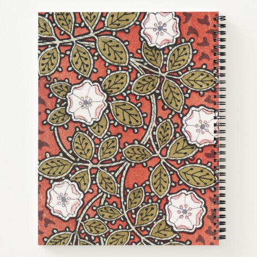 ワイルドバラアートイラストレーションフラワーヴィンテージ ノートブック (裏面)