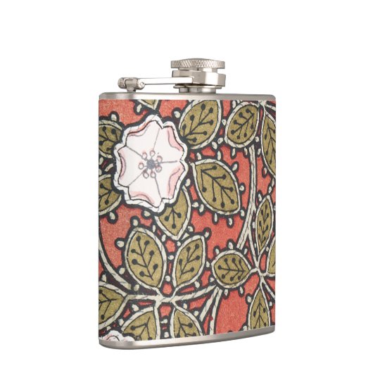 ワイルドバラアートイラストレーションフラワーヴィンテージ フラスク (右)