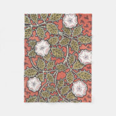 ワイルドバラアートイラストレーションフラワーヴィンテージ フリースブランケット (正面)