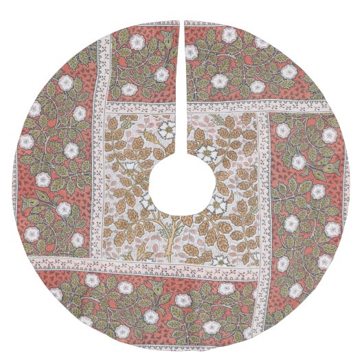 ワイルドバラアートイラストレーションフラワーヴィンテージ ブラッシュドポリエステルツリースカート (正面)