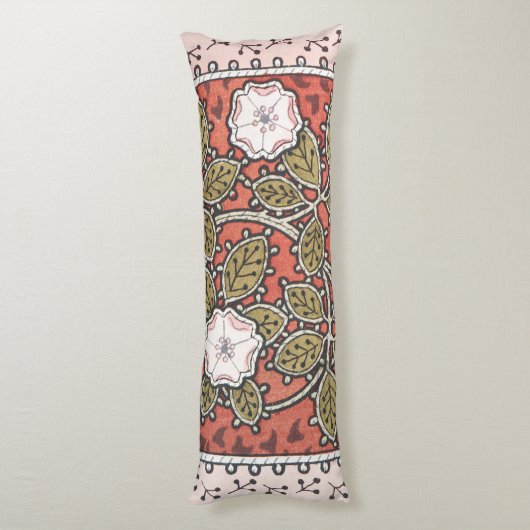 ワイルドバラアートイラストレーションフラワーヴィンテージ ボディピロー (裏面 (縦))