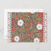 ワイルドバラアートイラストレーションフラワーヴィンテージ ポストカード (正面/裏面)