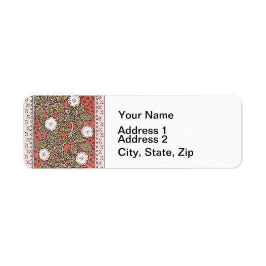 ワイルドバラアートイラストレーションフラワーヴィンテージ ラベル (正面)