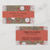 ワイルドバラアートイラストレーションフラワーヴィンテージ 名刺 (正面/裏面)