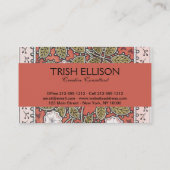 ワイルドバラアートイラストレーションフラワーヴィンテージ 名刺 (裏面)